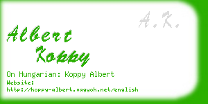 albert koppy business card